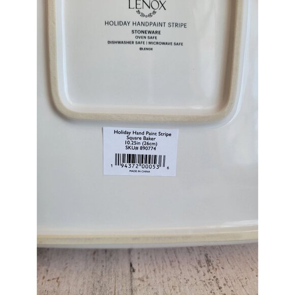 Lenox NEW holiday platter tray mistletoe serving Xmas square decor red green - Picture 10 of 11